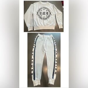 Zumbawear Light Blue Sweat Setup Top S & Jogger XS